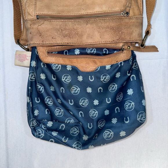 LUCKY BRAND Tan Leather Crossbody Studded Adjustable strap Boho Western Festival - Picture 9 of 14